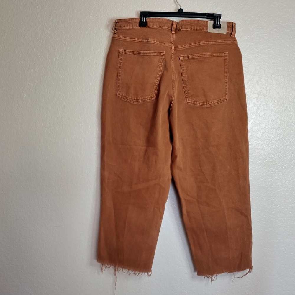 Everlane Way High Straight Leg Jeans Burnt orange Sz 34 - Picture 7 of 10